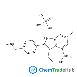 8-Fluoro-2-{4-[(methylamino)methyl]phenyl}-1,3,4,5-tetrahydro-6H-azepino[5,4,3-cd]indol-6-one phosphate (1:1)