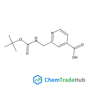 2-[({[(2-Methyl-2-propanyl)oxy]carbonyl}amino)methyl]isonicotinic acid structure