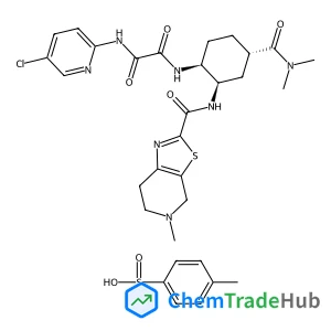 N-(5-Chloro-2-pyridinyl)-N'-[(1S,2R,4S)-4-(dimethylcarbamoyl)-2-{[(5-methyl-4,5,6,7-tetrahydro[1,3]thiazolo[5,4-c]pyridin-2-yl)carbonyl]amino}cyclohexyl]ethanediamide 4-methylbenzenesulfonate (1:1)