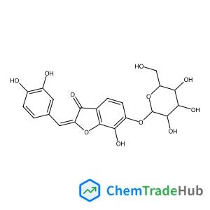 (2Z)-2-(3,4-Dihydroxybenzylidene)-7-hydroxy-3-oxo-2,3-dihydro-1-benzofuran-6-yl beta-D-glucopyranoside (2Z)-2-(3,4-Dihydroxybenzylidene)-7-hydroxy-3-oxo-2,3-dihydro-1-benzofuran-6-yl beta-D-glucopyranoside