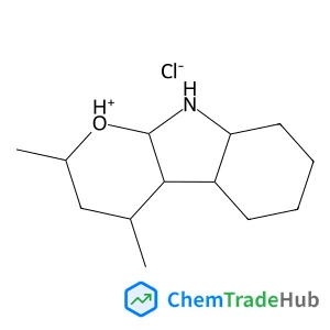 2,4-Dimethyldodecahydropyrano[2,3-b]indol-1-ium chloride structure