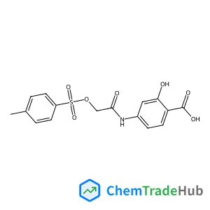 2-Hydroxy-4-[({[(4-methylphenyl)sulfonyl]oxy}acetyl)amino]benzoic acid structure
