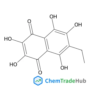 2-Ethyl-3,5,6,7,8-pentahydroxy-1,4-naphthoquinone Chemical_Structure_Of