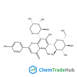 5,7-Dihydroxy-2-(4-hydroxyphenyl)-6-[(2S,3R,4R,5S,6R)-3,4,5-trihydroxy-6-(hydroxymethyl)tetrahydro-2H-pyran-2-yl]-8-[(2S,3R,4S,5S)-3,4,5-trihydroxytetrahydro-2H-pyran-2-yl]-4H-chromen-4-one (non-prefe
rred name)