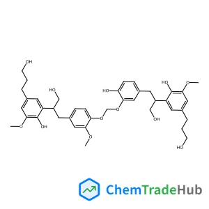 2-(1-Hydroxy-3-{4-hydroxy-3-[(4-{3-hydroxy-2-[2-hydroxy-5-(3-hydroxypropyl)-3-methoxyphenyl]propyl}-2-methoxyphenoxy)methoxy]phenyl}-2-propanyl)-4-(3-hydroxypropyl)-6-methoxyphenol