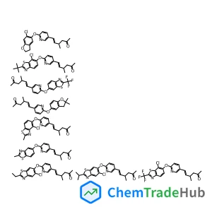 6-[6-[(2-tert-butyl-7-chloro-1,3-benzothiazol-6-yl)oxy]pyridin-3-yl]-4-methylhex-5-en-2-one;6-[6-[(6-chloro-2,3-dihydro-1-benzofuran-5-yl)oxy]pyridin-3-yl]-4-methylhex-5-en-2-one;6-[6-[(5-chloro-2-ethyl-1,3-benzothiazol-6-yl)oxy]pyridin-3-yl]-4-methylhex-5-en-2-one;6-[6-[(4-chloro-2-methyl-1,3-benzothiazol-5-yl)oxy]pyridin-3-yl]-4-methylhex-5-en-2-one;6-[6-[(5-chloro-2-propan-2-yl-1,3-benzothiazol-6-yl)oxy]pyridin-3-yl]-4-methylhex-5-en-2-one;6-[6-[[7-chloro-2-(trifluoromethyl)-1,3-benzothiazol-6-yl]oxy]pyridin-3-yl]-4-methylhex-5-en-2-one;6-[6-[(2,2-dimethyl-3H-1-benzofuran-5-yl)oxy]pyridin-3-yl]-4-methylhex-5-en-2-one;4-methyl-6-[6-[(2-methyl-1,3-benzothiazol-5-yl)oxy]pyridin-3-yl]hex-5-en-2-one;4-methyl-6-[6-[[2-(trifluoromethyl)-1,3-benzothiazol-6-yl]oxy]pyridin-3-yl]hex-5-en-2-one