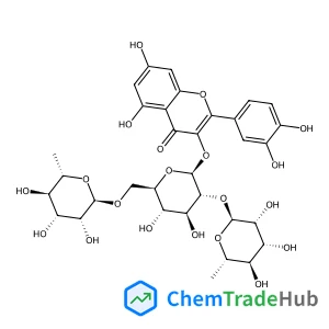2-(3,4-Dihydroxyphenyl)-5,7-dihydroxy-4-oxo-4H-chromen-3-yl 6-deoxy-alpha-L-mannopyranosyl-(1->2)-[6-deoxy-alpha-L-mannopyranosyl-(1->6)]-beta-D-glucopyranoside