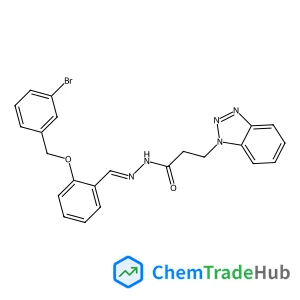 3-(benzotriazol-1-yl)-N-[[2-[(3-bromophenyl)methoxy]phenyl]methylideneamino]propanamide structure