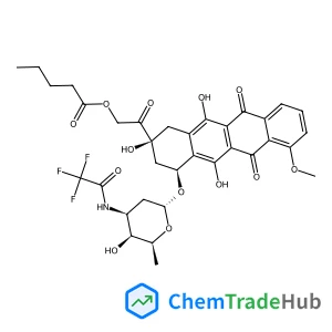 2-Oxo-2-[(2S,4S)-2,5,12-trihydroxy-7-methoxy-6,11-dioxo-4-({2,3,6-trideoxy-3-[(trifluoroacetyl)amino]-alpha-L-lyxo-hexopyranosyl}oxy)-1,2,3,4,6,11-hexahydro-2-tetracenyl]ethyl valerate