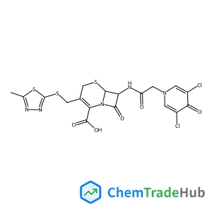 (6R,7R)-7-{[(3,5-Dichloro-4-oxo-1(4H)-pyridinyl)acetyl]amino}-3-{[(5-methyl-1,3,4-thiadiazol-2-yl)sulfanyl]methyl}-8-oxo-5-thia-1-azabicyclo[4.2.0]oct-2-ene-2-carboxylic acid