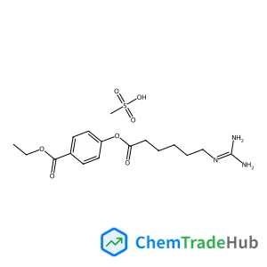 Ethyl 4-[(6-carbamimidamidohexanoyl)oxy]benzoate methanesulfonate (1:1)