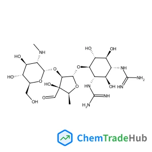 1,1'-[(1R,2R,3S,4R,5R,6S)-4-({5-Deoxy-2-O-[2-deoxy-2-(methylamino)-alpha-L-glucopyranosyl]-3-C-formyl-alpha-L-lyxofuranosyl}oxy)-2,5,6-trihydroxy-1,3-cyclohexanediyl]diguanidine