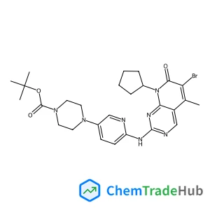 2-Methyl-2-propanyl 4-{6-[(6-bromo-8-cyclopentyl-5-methyl-7-oxo-7,8-dihydropyrido[2,3-d]pyrimidin-2-yl)amino]-3-pyridinyl}-1-piperazinecarboxylate
