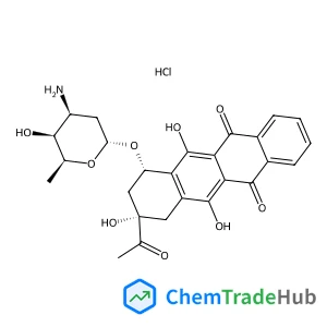 (1S,3S)-3-Acetyl-3,5,12-trihydroxy-6,11-dioxo-1,2,3,4,6,11-hexahydro-1-tetracenyl 3-amino-2,3,6-trideoxy-alpha-L-lyxo-hexopyranoside hydrochloride (1:1)