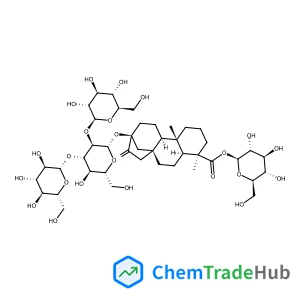 1-O-[(5beta,8alpha,9beta,10alpha,13alpha)-13-{[beta-D-Glucopyranosyl-(1->2)-[beta-D-glucopyranosyl-(1->3)]-beta-D-glucopyranosyl]oxy}-18-oxokaur-16-en-18-yl]-beta-D-glucopyranose