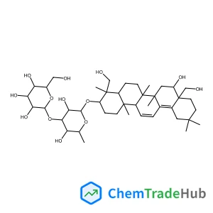 (3beta,16beta)-16,23,28-Trihydroxyoleana-11,13(18)-dien-3-yl 6-deoxy-3-O-beta-D-glucopyranosyl-beta-D-galactopyranoside