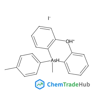 10-Methyl-10-(4-methylphenyl)-10H-10lambda~5~-phenoxarsinin-5-ium iodide structure