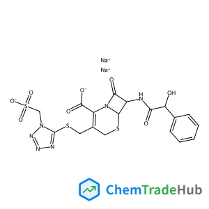 Disodium (6R,7R)-7-{[(2R)-2-hydroxy-2-phenylacetyl]amino}-8-oxo-3-({[1-(sulfonatomethyl)-1H-tetrazol-5-yl]sulfanyl}methyl)-5-thia-1-azabicyclo[4.2.0]oct-2-ene-2-carboxylate