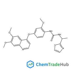1-{4-[(6,7-Dimethoxy-4-quinolinyl)oxy]-2-methoxyphenyl}-3-[1-(1,3-thiazol-2-yl)ethyl]urea