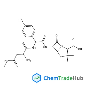 (2S,5R,6R)-6-({(2R)-2-(4-Hydroxyphenyl)-2-[(N-methyl-D-asparaginyl)amino]acetyl}amino)-3,3-dimethyl-7-oxo-4-thia-1-azabicyclo[3.2.0]heptane-2-carboxylic acid