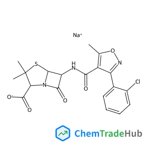 Sodium (2S,5R,6R)-6-({[3-(2-chlorophenyl)-5-methyl-1,2-oxazol-4-yl]carbonyl}amino)-3,3-dimethyl-7-oxo-4-thia-1-azabicyclo[3.2.0]heptane-2-carboxylate hydrate (1:1:1)