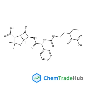 (2S,5R,6R)-6-({(2R)-2-[({2-[(Carboxycarbonyl)(ethyl)amino]ethyl}carbamoyl)amino]-2-phenylacetyl}amino)-3,3-dimethyl-7-oxo-4-thia-1-azabicyclo[3.2.0]heptane-2-carboxylic acid