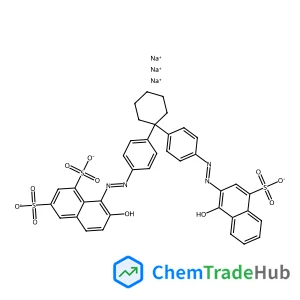 Trisodium 7-hydroxy-8-((4-(1-(4-((1-hydroxy-4-sulphonato-2-naphthyl)azo)phenyl)cyclohexyl)phenyl)azo)naphthalene-1,3-disulphonate