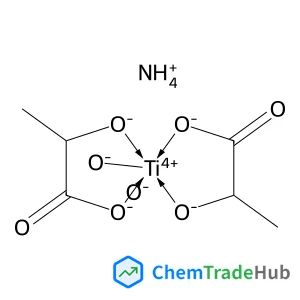 Dihydroxy{bis[2-(hydroxy-kappaO)propanoato]}titanium diammoniate