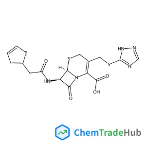 (6R,7R)-8-Oxo-7-[(2-thienylacetyl)amino]-3-[(1H-1,2,4-triazol-5-ylsulfanyl)methyl]-5-thia-1-azabicyclo[4.2.0]oct-2-ene-2-carboxylic acid