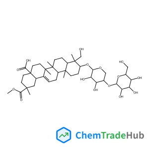 (3beta)-3-{[4-O-(beta-D-Glucopyranosyl)-beta-D-xylopyranosyl]oxy}-23-hydroxy-30-methoxy-30-oxoolean-12-en-28-oic acid structure