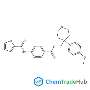 N-(4-(((4-(4-methoxyphenyl)tetrahydro-2H-pyran-4-yl)methyl)carbamoyl)phenyl)furan-2-carboxamide