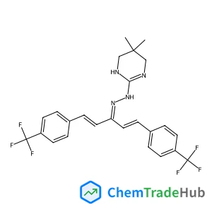 2-(2-{(1E,4E)-1,5-Bis[4-(trifluoromethyl)phenyl]-1,4-pentadien-3-ylidene}hydrazino)-5,5-dimethyl-1,4,5,6-tetrahydropyrimidine