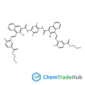 Bis(2-chloroethyl) 3,3'-{(2,5-dimethyl-1,4-phenylene)bis[carbamoyl(2-hydroxy-3,1-naphthalenediyl)(E)-2,1-diazenediyl]}bis(4-methylbenzoate)