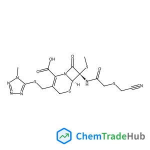 (6R,7S)-7-({[(Cyanomethyl)sulfanyl]acetyl}amino)-7-(methylsulfanyl)-3-{[(1-methyl-1H-tetrazol-5-yl)sulfanyl]methyl}-8-oxo-5-thia-1-azabicyclo[4.2.0]oct-2-ene-2-carboxylic acid