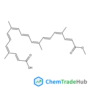 (2Z,4Z,6Z,8E,10Z,12E,14E,16E,18E)-20-Methoxy-4,8,12,16-tetramethyl-20-oxo-2,4,6,8,10,12,14,16,18-icosanonaenoic acid Chemical_Structure_Of