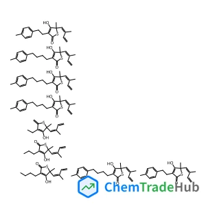 3-Butyl-4-hydroxy-5-methyl-5-(2-methylbuta-1,3-dienyl)thiophen-2-one;4-ethyl-2-methyl-2-(2-methylbuta-1,3-dienyl)-5-methylidenethiophen-3-ol;4-hydroxy-5-methyl-5-(2-methylbuta-1,3-dienyl)-3-[4-(4-methylphenyl)butyl]thiophen-2-one;4-hydroxy-5-methyl-5-(2-methylbuta-1,3-dienyl)-3-[2-(4-methylphenyl)ethyl]thiophen-2-one;4-hydroxy-5-methyl-5-(2-methylbuta-1,3-dienyl)-3-propylthiophen-2-one