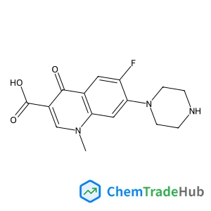6-Fluoro-1-methyl-4-oxo-7-(1-piperazinyl)-1,4-dihydro-3-quinolinecarboxylic acid