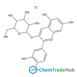 2-(3,4-Dihydroxyphenyl)-5,7-dihydroxy-3-chromeniumyl beta-D-glucopyranoside chloride