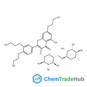 2-[3,4-Bis(2-hydroxyethoxy)phenyl]-5-hydroxy-7-(2-hydroxyethoxy)-4-oxo-4H-chromen-3-yl 6-O-(6-deoxy-alpha-L-mannopyranosyl)-beta-D-glucopyranoside