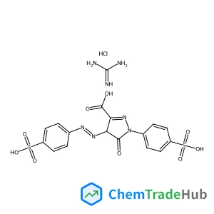 5-Oxo-1-(4-sulfophenyl)-4-[(E)-(4-sulfophenyl)diazenyl]-4,5-dihydro-1H-pyrazole-3-carboxylic acid - guanidine hydrochloride (1:1:1)
