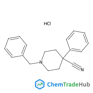 1-Benzyl-4-phenyl-4-piperidinecarbonitrile hydrochloride (1:1)