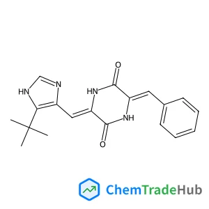 (3Z,6Z)-3-Benzylidene-6-{[5-(2-methyl-2-propanyl)-1H-imidazol-4-yl]methylene}-2,5-piperazinedione