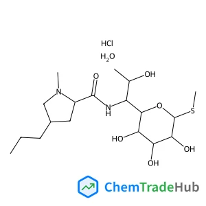 Methyl (5R)-5-[(1R,2R)-2-hydroxy-1-{[(4R)-1-methyl-4-propyl-L-prolyl]amino}propyl]-1-thio-beta-L-arabinopyranoside hydrochloride hydrate
