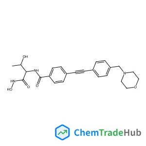 N-[(2S,3R)-3-Hydroxy-1-(hydroxyamino)-1-oxo-2-butanyl]-4-{[4-(4-morpholinylmethyl)phenyl]ethynyl}benzamide