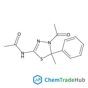 N-(4-Acetyl-5-methyl-5-phenyl-4,5-dihydro-1,3,4-thiadiazol-2-yl)acetamide