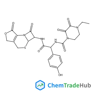 N-{2-[(1,7-Dioxo-1,4,6,7-tetrahydro-3H,5aH-azeto[2,1-b]furo[3,4-d][1,3]thiazin-6-yl)amino]-1-(4-hydroxyphenyl)-2-oxoethyl}-4-ethyl-2,3-dioxo-1-piperazinecarboxamide
