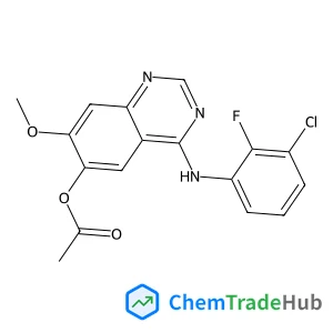 4-[(3-Chloro-2-fluorophenyl)amino]-7-methoxy-6-quinazolinyl acetate structure