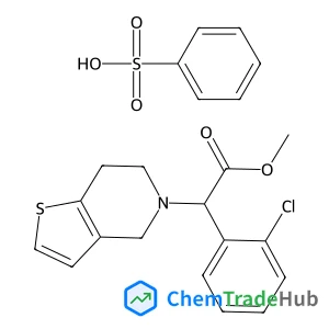 Thieno[3,2-c]pyridine-5(4H)-acetic acid, α-(2-chlorophenyl)-6,7-dihydro-, methyl ester, (αS)-, benzenesulfonate (1:1)