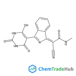 (2Z)-2-Cyano-N-methyl-2-[3-(2,4,6-trioxotetrahydro-5(2H)-pyrimidinylidene)-2,3-dihydro-1H-isoindol-1-ylidene]acetamide