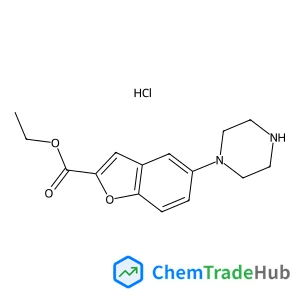 Ethyl 5-(1-piperazinyl)-1-benzofuran-2-carboxylate hydrochloride (1:1)